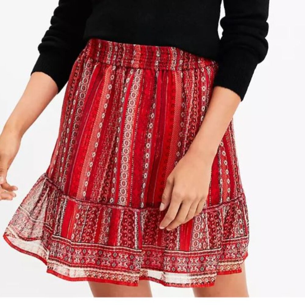 Loft Striped Tiered Skirt
